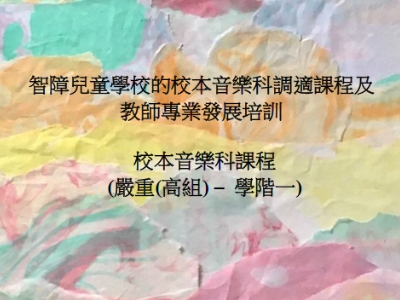 School-based adapted music curriculum and professional development programs for special schools for children with intellectual disabilities (High)